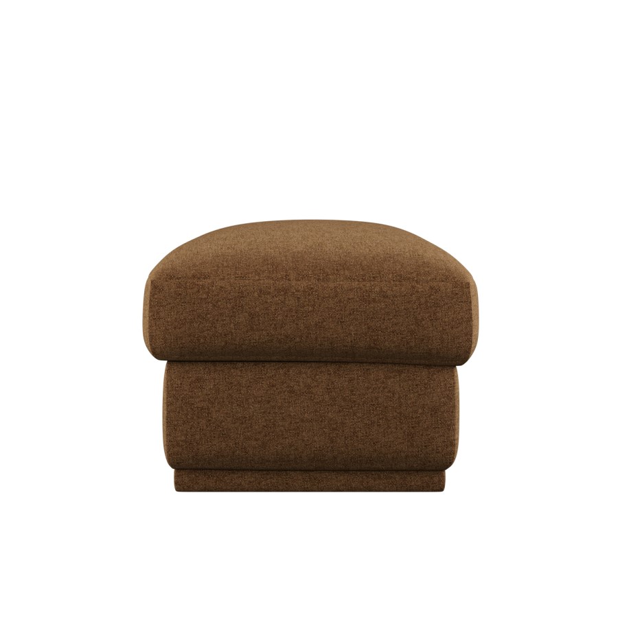 Brown Chenille Ottoman Storage Footstool - Caleb 