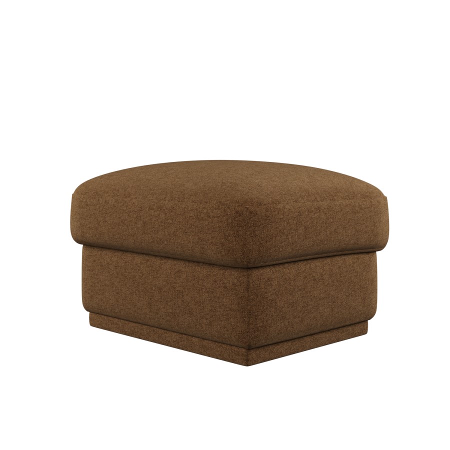 Brown Chenille Ottoman Storage Footstool - Caleb 