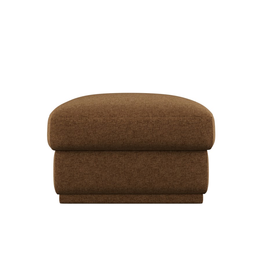 Brown Chenille Ottoman Storage Footstool - Caleb 