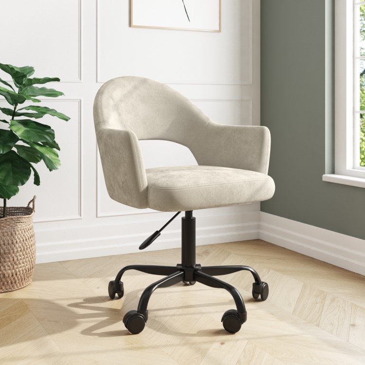 Beige Fabric Swivel Office Chair - Colbie