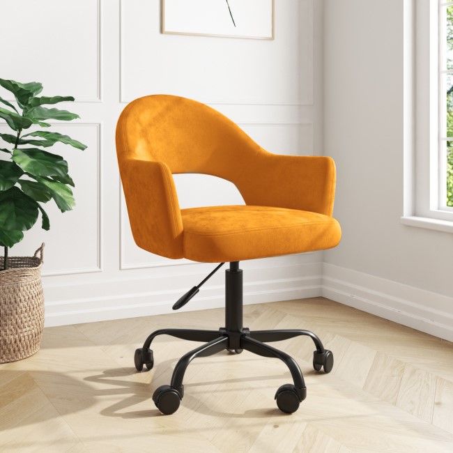 Mustard Yellow Fabric Tub Office Chair - Colbie