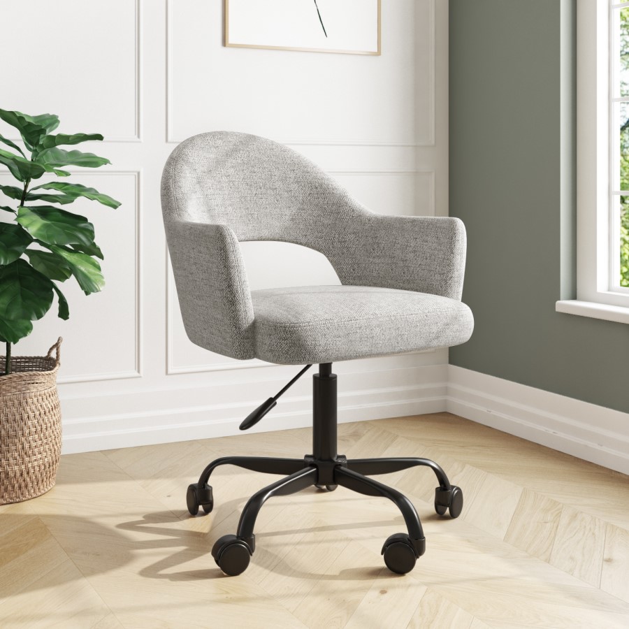 Woven Grey Fabric Tub Office Chair - Colbie