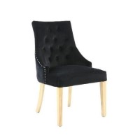 Pair of Camberwell Brushed Black Velvet Chairs