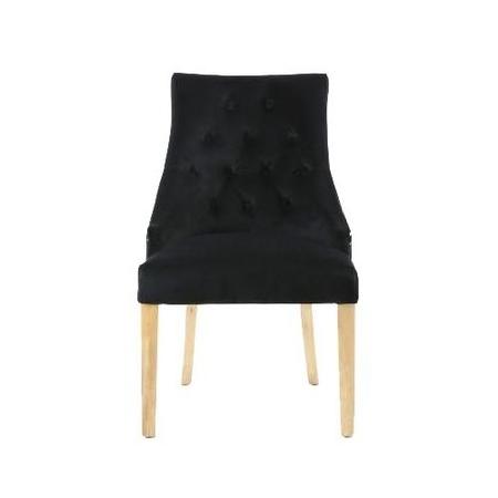 Pair of Camberwell Brushed Black Velvet Chairs