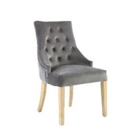 Pair of Camberwell Brushed Grey Velvet Chairs