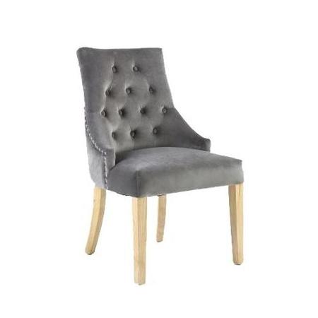 Pair of Camberwell Brushed Grey Velvet Chairs