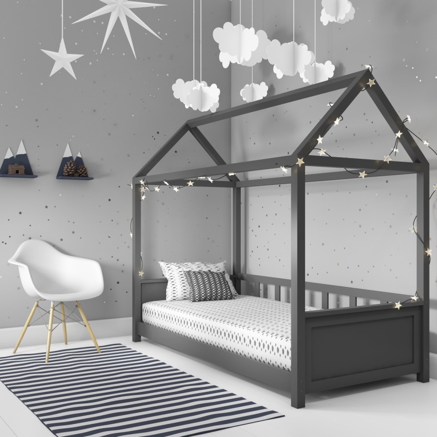GRADE A1 - Coco House Bed Frame in Anthracite Grey