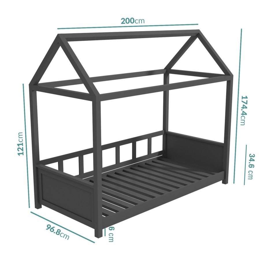 GRADE A1 - Coco House Bed Frame in Anthracite Grey