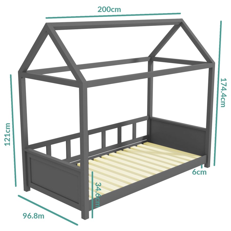 GRADE A2 - Coco House Bed Frame in Anthracite Grey