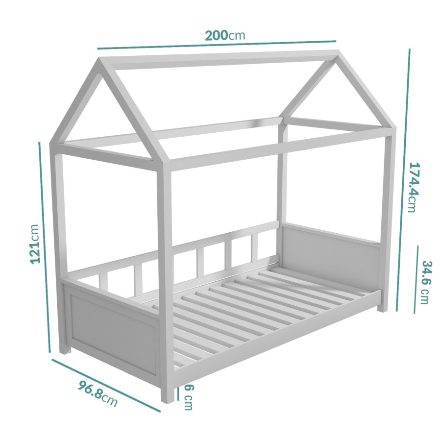 GRADE A1 - Coco Kids House Bed Frame in Light Grey