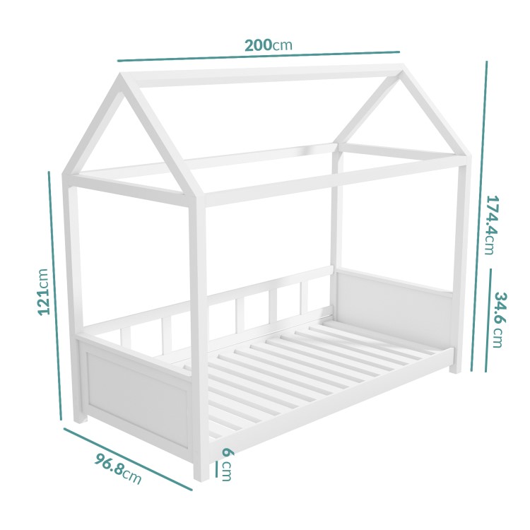 Coco Kids House Bed Frame in White