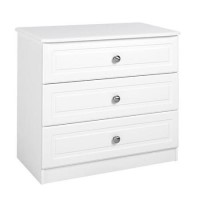 One Call Furniture Calando 3 Drawer Chest Pearl White