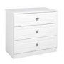One Call Furniture Calando 3 Drawer Chest Pearl White