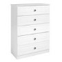 GRADE A2 - One Call Furniture Century 5 Drawer Chest Pearl White