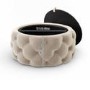 GRADE A1 - Cream Velvet Buttoned Coffee Table with Ottoman Storage - Clio