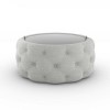 GRADE A1 - Clio Round Storage Coffee Table in Grey Linen with Mirrored Top