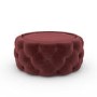 Round Red Upholstered Coffee Table with Storage - Clio