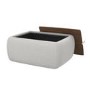 GRADE A1 - Rectangle Light Grey Upholstered Ottoman Coffee Table - Clio