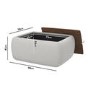 GRADE A1 - Rectangle Light Grey Upholstered Ottoman Coffee Table - Clio