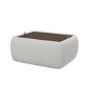 GRADE A1 - Rectangle Light Grey Upholstered Ottoman Coffee Table - Clio