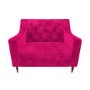 Hot Pink Velvet Armchair with Button Detail - Cole