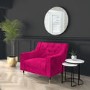 Hot Pink Velvet Armchair with Button Detail - Cole