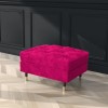 Buttoned Velvet Footstool in Hot Pink - Cole