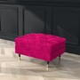 Buttoned Velvet Footstool in Hot Pink - Cole