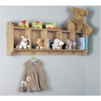 Baumhaus Amelie Oak Wall Shelf with Hanging Pegs
