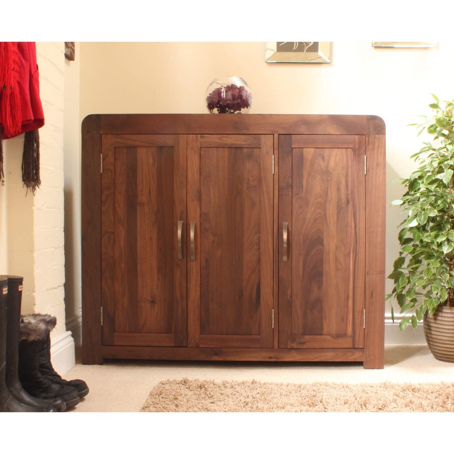 Baumhaus Shiro Walnut Extra Large Shoe Storage Cupboard - 20 Pairs
