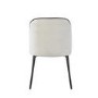 Set of 4 Cream Fabric Dining Chairs with Black Piped Detail - Celia