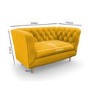 GRADE A2 - Mustard Velvet Loveseat Armchair with Button Detail - Celeste