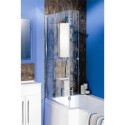 CEL004M Square Bath Shower Screen with Flipper Panel