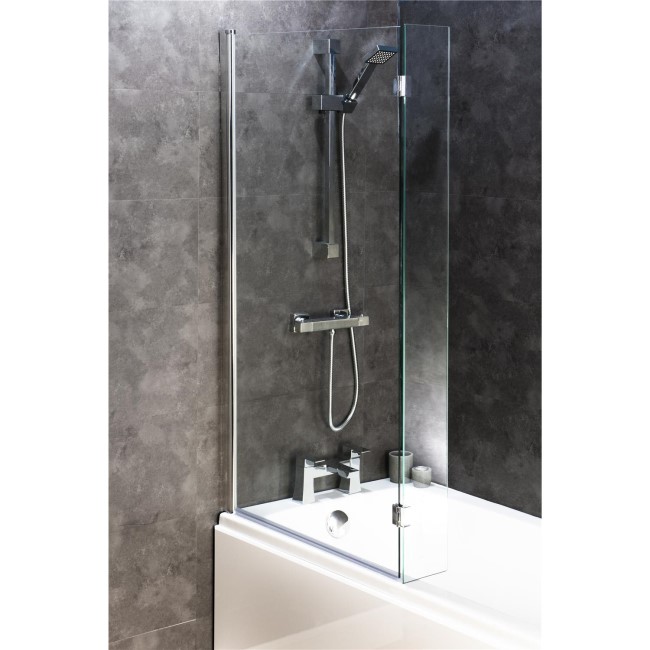 Square Bath Shower Screen with Flipper Panel