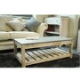 Signature North Brooklyn Distressed Coffee Table with Faux Concrete Table Top 