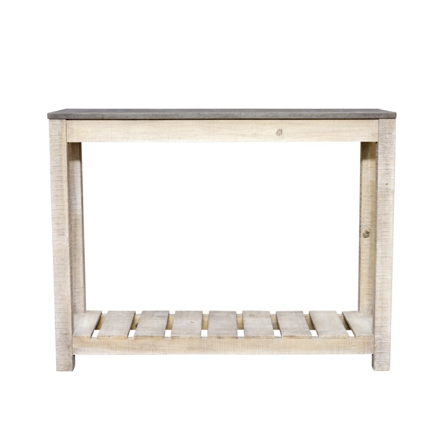 Signature North Brooklyn Distressed Console Table with Faux Concrete Top