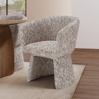 ONLY OPENED - Curved Tub Swivel Dining Chair in Multi Coloured Fabric - Cher ONLY OPENED - Curved Tub Swivel Dining Chair in Multi Coloured Fabric - Cher