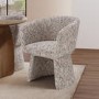 ONLY OPENED - Curved Tub Swivel Dining Chair in Multi Coloured Fabric - Cher