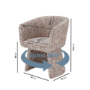 ONLY OPENED - Curved Tub Swivel Dining Chair in Multi Coloured Fabric - Cher