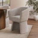 CER002 Cream Upholstered Curved Tub Swivel Accent Chair - Cher