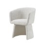 Set of 2 Cream Upholstered Curved Tub Swivel Dining Chairs - Cher