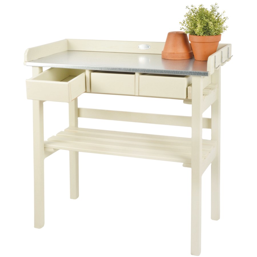 Cream Garden Potting Station with Storage - Fallen Fruits 