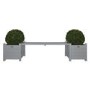 Grey Garden Bench with Planters