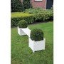 GRADE A1 - White Garden Bench with Planters