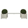 White Garden Bench with Planters