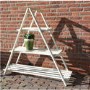 Triangle Garden Plant Stand with White Painted Finish - 3 Shelves