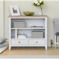 Signature Grey 2 Drawer Low Bookcase