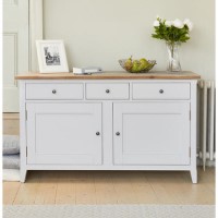 Signature Grey 3 Drawer 2 Door Large Sideboard