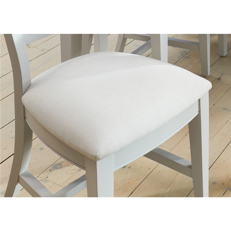 Signature Grey Pair Dining Chairs with Cream Seat Pad