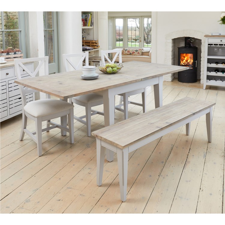 Signature Grey Solid Wood Square Extending Dining Table